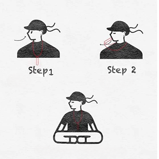 Náhrdelník pro odvykání kouření | Píšťalka pro dýchání | Dvoubarevný