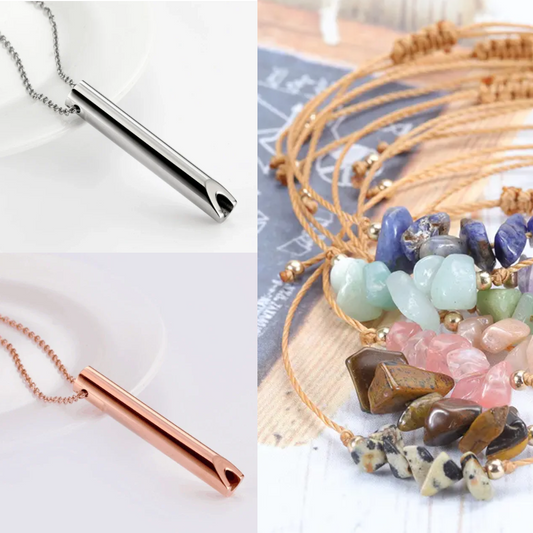 Sada náhrdelník - píšťalka k odvykání kouření | Klasický mix + Náramek zdarma 3v1