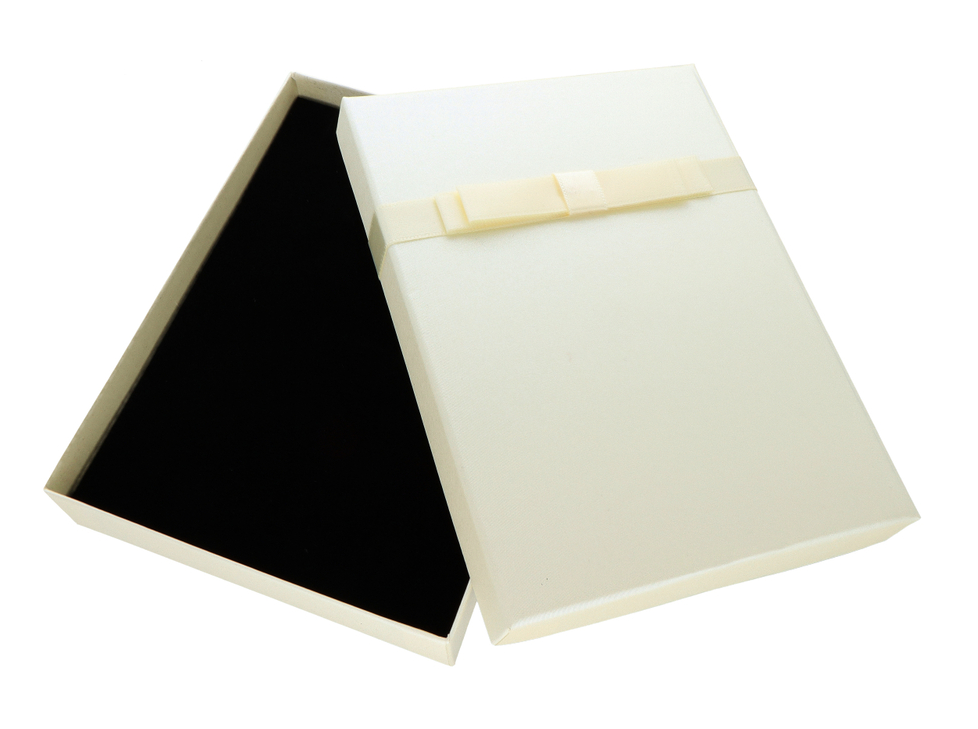 Krabice na šperky, obal na šperky, příslušenství, různé velikosti, krémová, 1 ks.