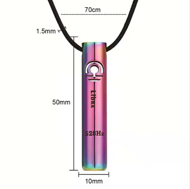 Náhrdelník na odvykání kouření | Dechová píšťalka | Znaky zvěrokruhu – se zvukem 528Hz pro meditaci a jógu