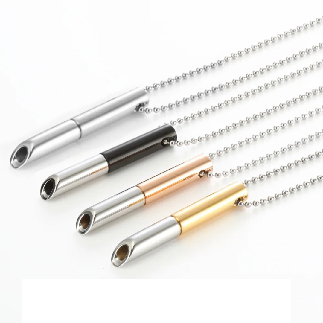 Náhrdelník k odvykání kouření | Dechová píšťalka | Dvoubarevné zlaté