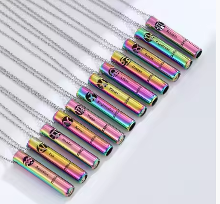 Náhrdelník na odvykání kouření | Dechová píšťalka | Znaky zvěrokruhu – se zvukem 528Hz pro meditaci a jógu