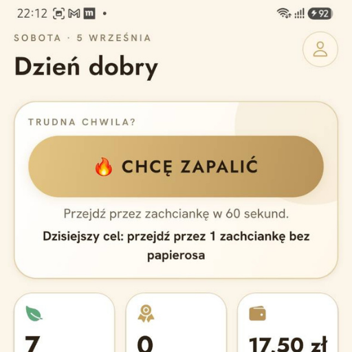 Wciśnij „Chcę zapalić”