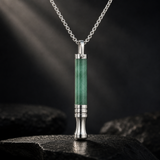  Naszyjnik gwizdek do rzucania palenia -  Stone SET Green Crystal