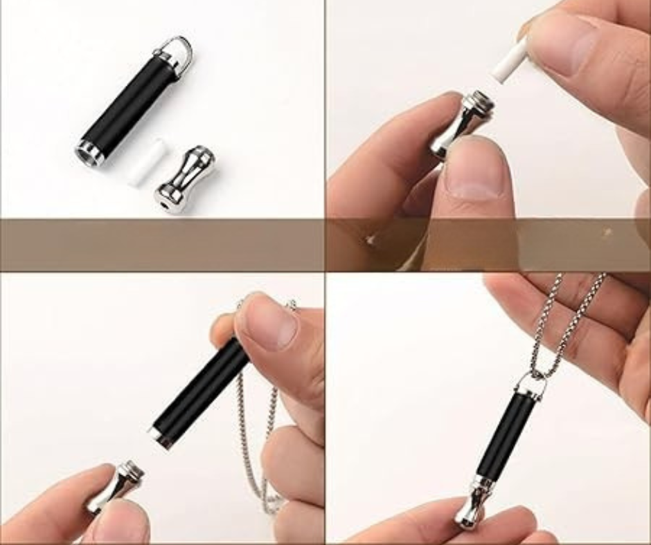 Náhrdelník pro odvykání kouření | Píšťalka pro dýchání | Klepsydra