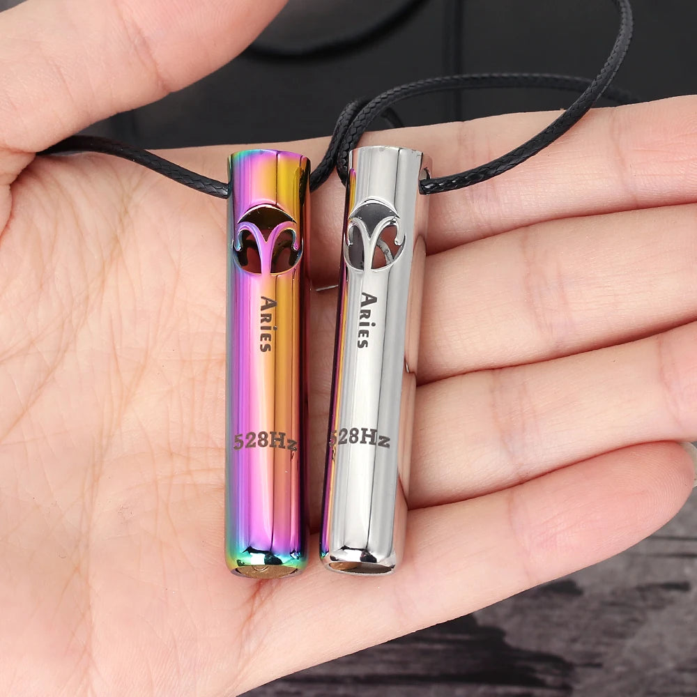 Náhrdelník na odvykání kouření | Dechová píšťalka | Znaky zvěrokruhu – se zvukem 528Hz pro meditaci a jógu