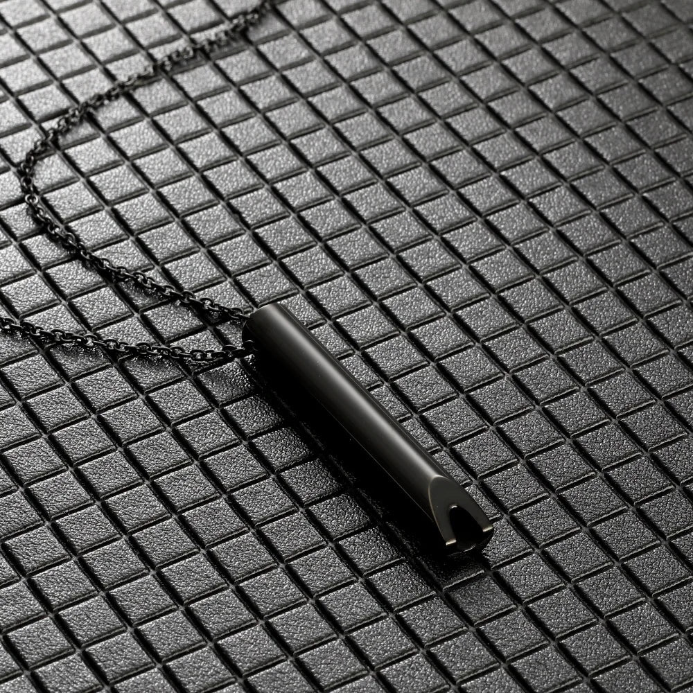 Náhrdelník pro odvykání kouření | Dechová píšťalka | Klasická černá