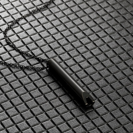 Náhrdelník pro odvykání kouření | Dechová píšťalka | Klasická černá