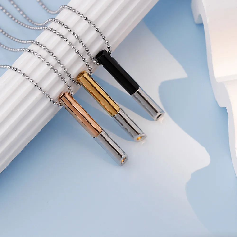 Náhrdelník k odvykání kouření | Dechová píšťalka | Dvoubarevné zlaté