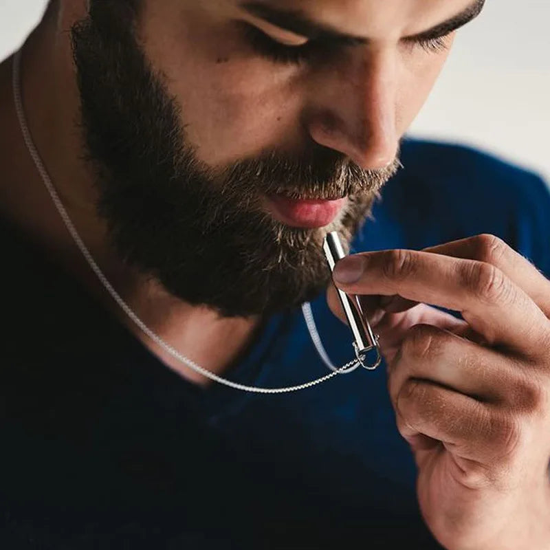 Sada náhrdelník - píšťalka na odvykání kouření | Znamení zvěrokruhu 528Hz + náramek zdarma 3v1