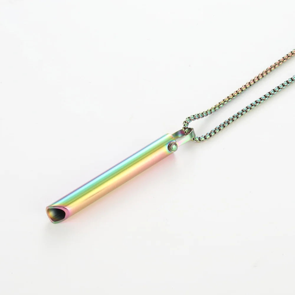 Náhrdelník pro odvykání kouření | Píšťalka pro dýchání | Podkova duhová