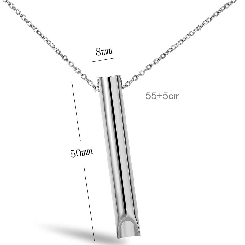 Náhrdelník pro odvykání kouření | Dýchací píšťalka | Klasická zlatá