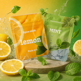 Fresh Duo - Mięta i Cytryna - Wkłady Smakowe do Naszyjnika do rzucania palenia | Gwizdek do oddychania | Akcesoria |