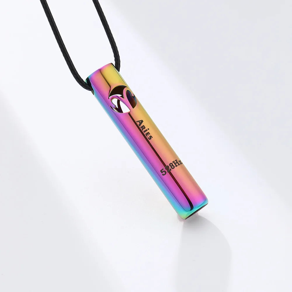 Náhrdelník na odvykání kouření | Dechová píšťalka | Znaky zvěrokruhu – se zvukem 528Hz pro meditaci a jógu