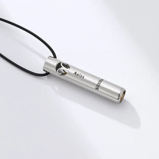 Náhrdelník pro odvykání kouření | Píšťalka pro dýchání | Znamení zvěrokruhu Beran – s tónem 528Hz pro meditaci a jógu