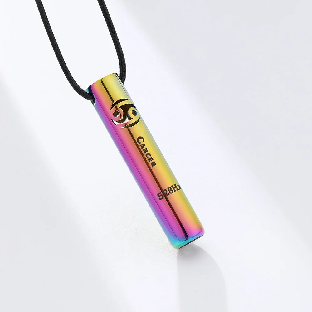 Náhrdelník na odvykání kouření | Dechová píšťalka | Znaky zvěrokruhu – se zvukem 528Hz pro meditaci a jógu