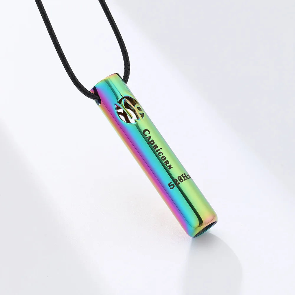 Náhrdelník na odvykání kouření | Dechová píšťalka | Znaky zvěrokruhu – se zvukem 528Hz pro meditaci a jógu