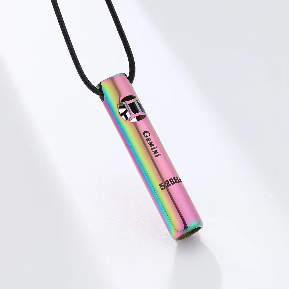 Náhrdelník na odvykání kouření | Dechová píšťalka | Znaky zvěrokruhu – se zvukem 528Hz pro meditaci a jógu