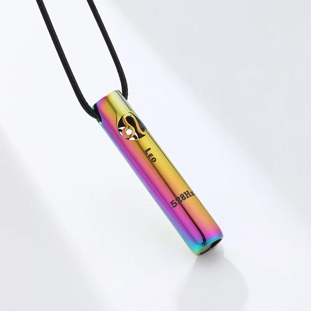 Náhrdelník na odvykání kouření | Dechová píšťalka | Znaky zvěrokruhu – se zvukem 528Hz pro meditaci a jógu