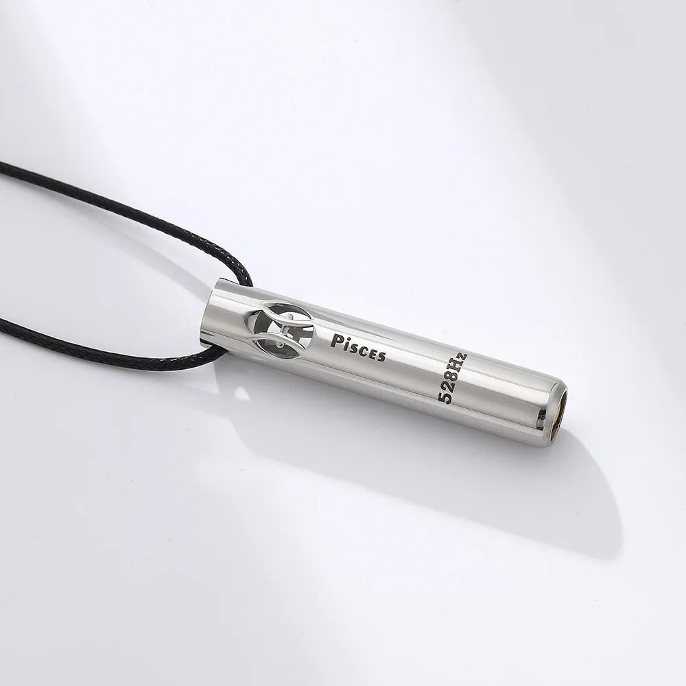 Náhrdelník na odvykání kouření | Dechová píšťalka | Znaky zvěrokruhu – se zvukem 528Hz pro meditaci a jógu