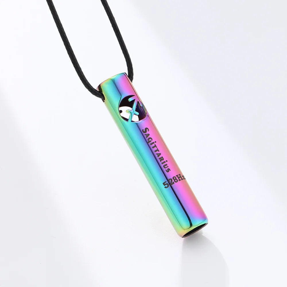 Náhrdelník na odvykání kouření | Dechová píšťalka | Znaky zvěrokruhu – se zvukem 528Hz pro meditaci a jógu