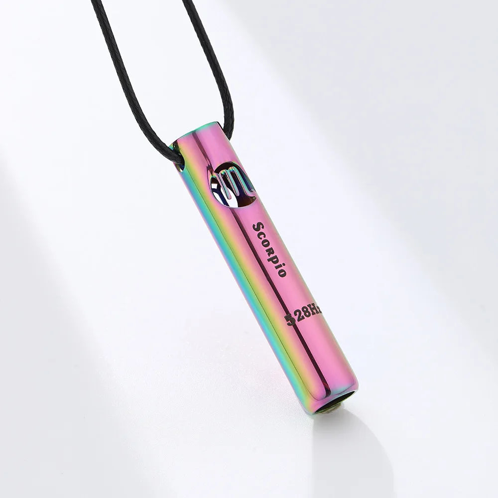 Náhrdelník na odvykání kouření | Dechová píšťalka | Znaky zvěrokruhu – se zvukem 528Hz pro meditaci a jógu