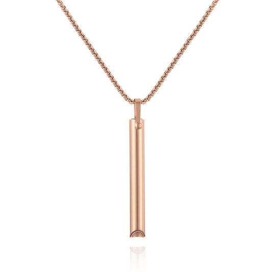 Náhrdelník pro odvykání kouření | Píšťalka pro dýchání | Podkova Růžové zlato